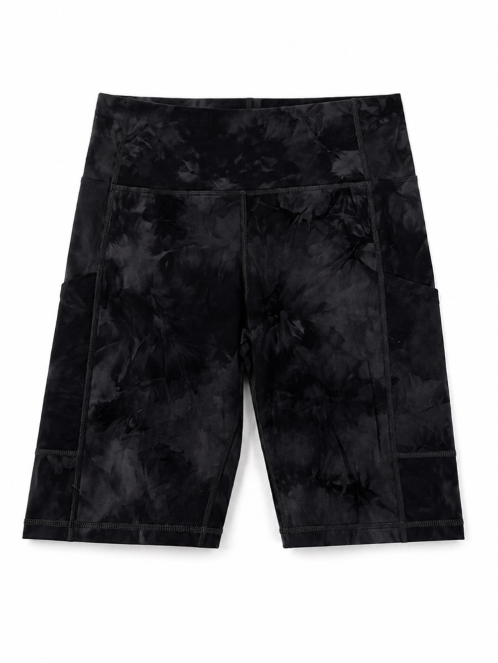 New - Glyder Taper Black Tie-Dye High Waist Bike Shorts